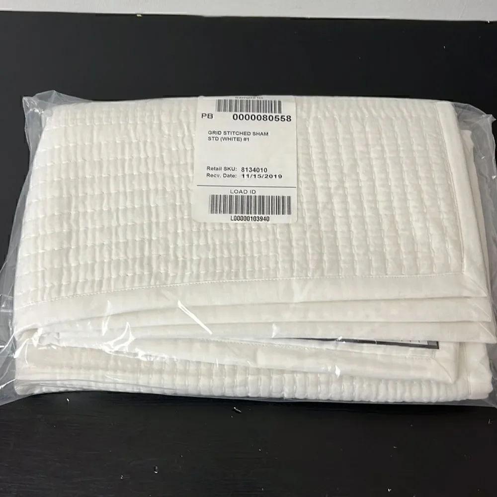 Pottery Barn Grid stitched sham